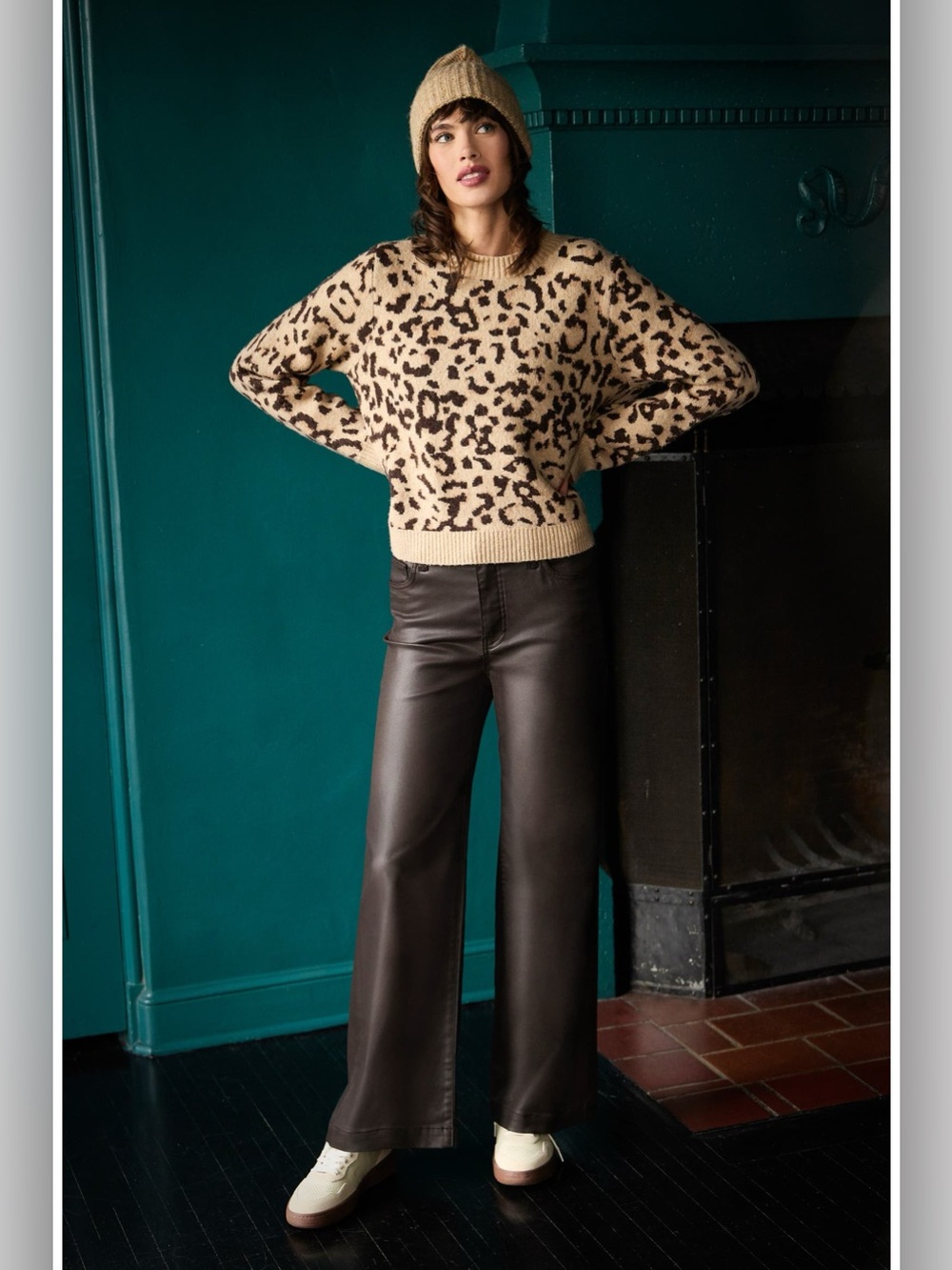 🆕 KUT from the Kloth Gisela Leopard Print Crewneck Sweater NWT SZ SM